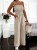 Beiger Sommer-Jumpsuit mit weitem Bein und trägerlosem Korsett-Oberteil