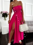 Maxikleid mit Schlitzen MAYA - Fuchsia