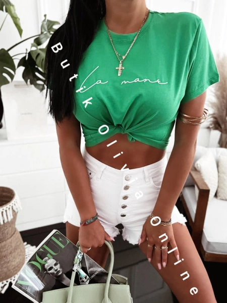 T-Shirt mit Stickerei MANE - Grüner