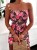 Kurzer Sommer-Playsuit mit Blumenmuster, trägerlos mit elastischem Oberteil, lockeren Shorts und Bindegürtel