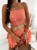 Sommer-Overall aus Muselin – apricotfarbener Skort-Jumpsuit mit Rüschen