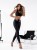 czarne modelujące legginsy push up z logo BS na przodzie