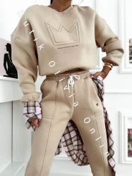 Gefütterter Loungewear-Set KRONE – Beige