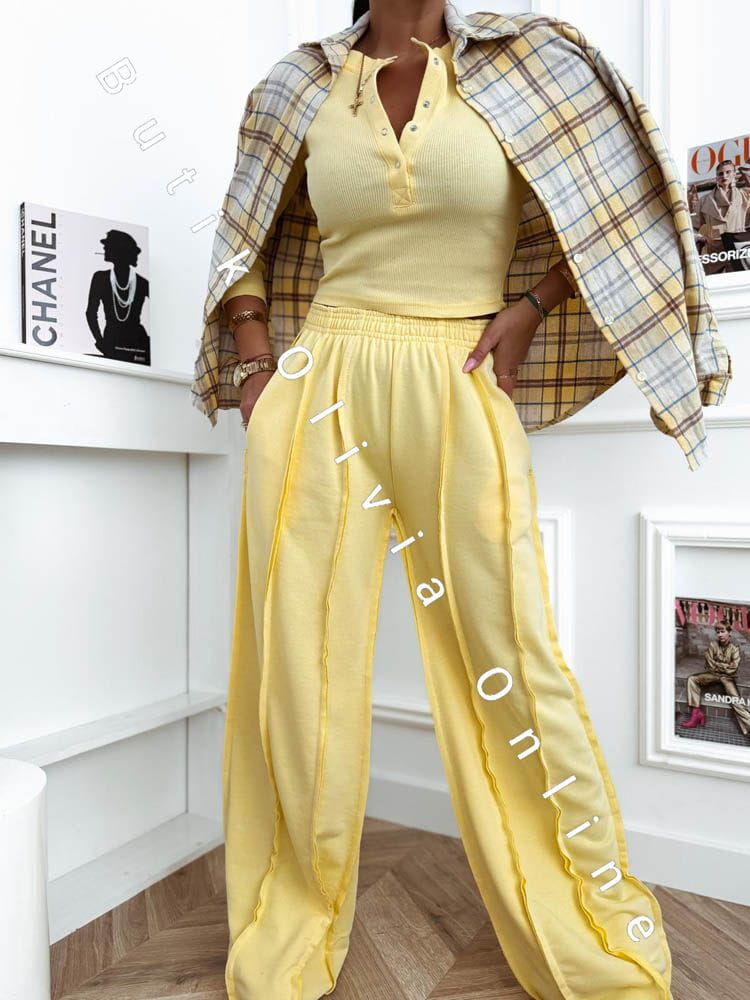 geripptes-blusen-set-weite-hose-vigo-zitronengelb