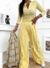 geripptes-blusen-set-weite-hose-vigo-zitronengelb