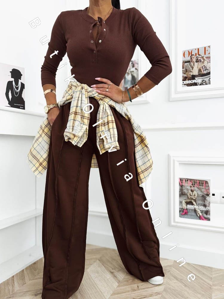komplet-bluzka-prazkowana-szerokie-spodnie-czekoladowy