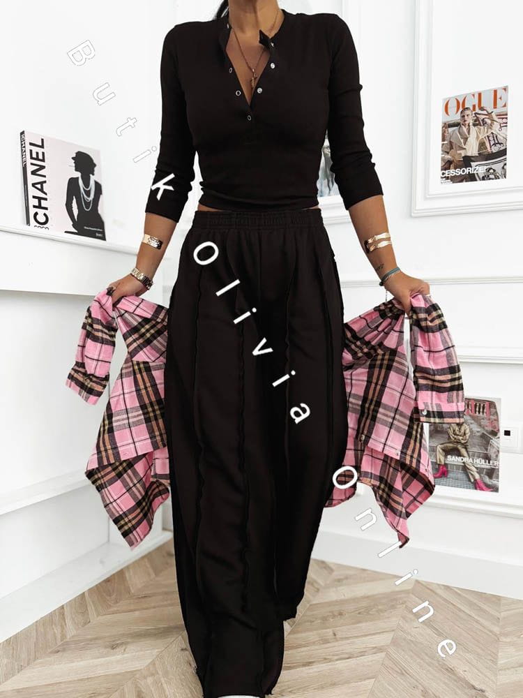 geripptes-blusen-set-weite-hose-vigo-schwarz