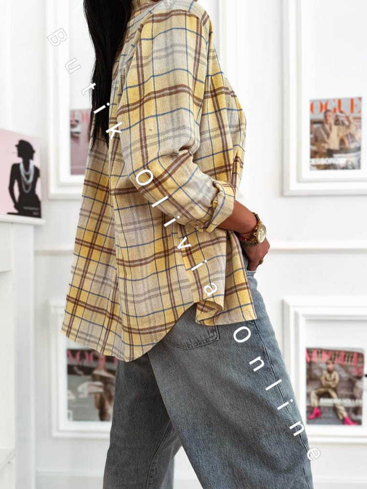 damen-karobluse-spring-zitronengelb