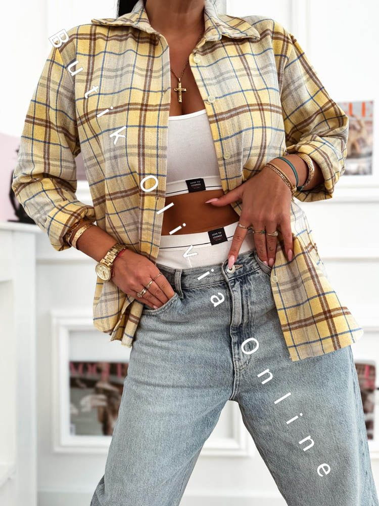 damen-karobluse-spring-zitronengelb