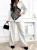 Damen Hosenanzug Weiß Zweiteiler Blazer mit schwarzer Spitze und Hose