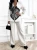 Damen Hosenanzug Weiß Zweiteiler Blazer mit schwarzer Spitze und Hose