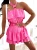 Rosa trägerloser Carmen-Jumpsuit mit Gürtel