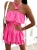 Rosa trägerloser Carmen-Jumpsuit mit Gürtel