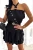 Schwarzer trägerloser Carmen-Jumpsuit mit Gürtel