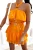 Orangefarbener trägerloser Carmen-Jumpsuit mit Gürtel