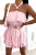 Hellrosa trägerloser Carmen-Jumpsuit mit Gürtel