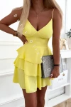 Sommerkleid mit Spaghettiträgern und Rüschen OUT - Gelb