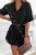 Schwarzes Sommer-Set – lockeres Hemd mit Kurzarm und Skort