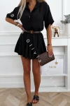 Set lockeres Hemd + Skort KATE - Schwarz
