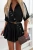 Schwarzes Sommer-Set – lockeres Hemd mit Kurzarm und Skort