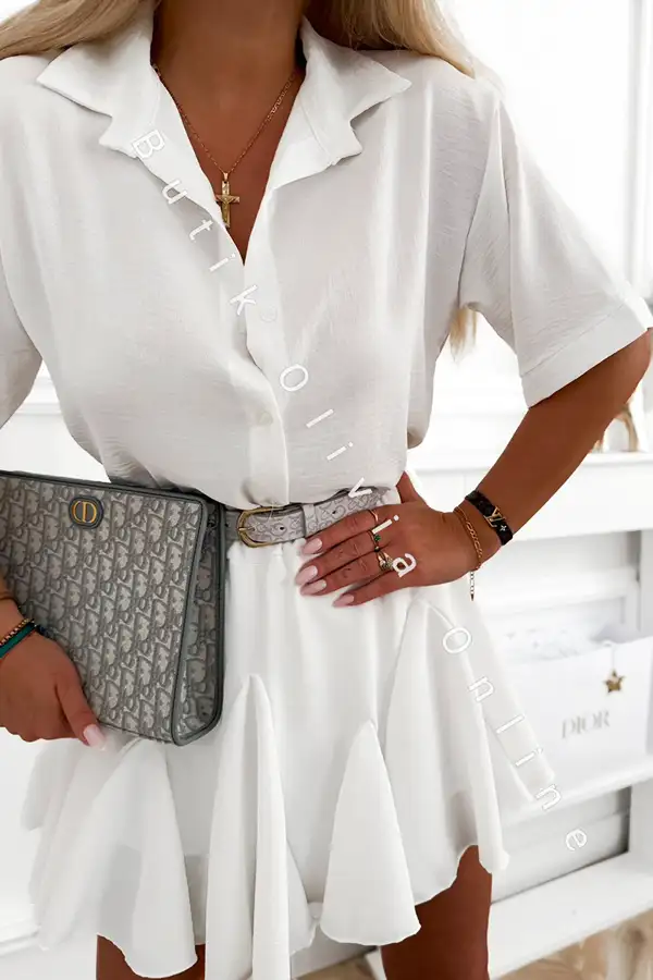 Sommer-Set – lockeres Hemd mit Kurzarm und Skort