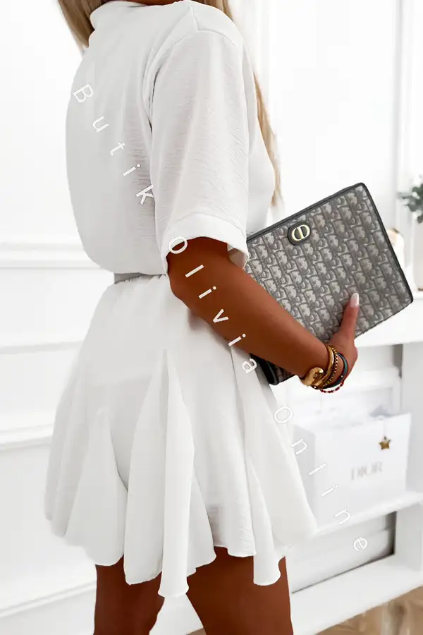 Sommer-Set – lockeres Hemd mit Kurzarm und Skort
