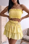 Zweiteiler Bandeau-Top und Skort HOT VIBE - Zitronengelb