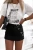 Weißes Statement-Shirt für Damen – Baumwoll-T-Shirt mit Aufdruck „WORK HARD“