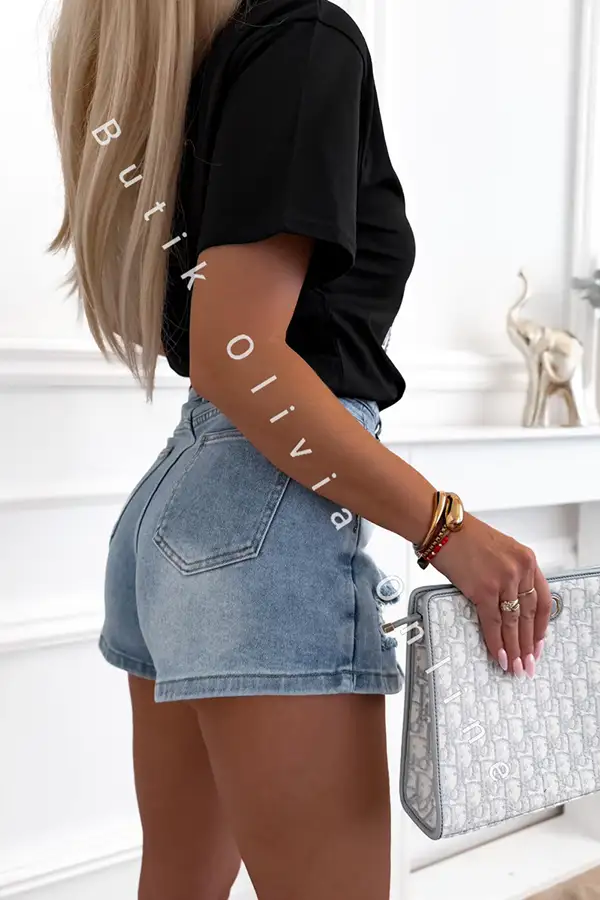 Schwarzes Damen-T-Shirt mit „WORK HARD“-Schriftzug