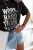 Schwarzes Damen-T-Shirt mit „WORK HARD“-Schriftzug
