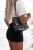 Schwarze Jeans-Rock-Shorts kurzer Denim-Minirock mit versteckten Shorts