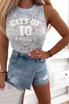 Spitzen-Body ohne Ärmel CITY OF ANGEL – Blau