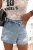 Blauer Denim-Skort – Jeans-Rock-Shorts mit asymmetrischer Überlappung