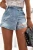 Blauer Denim-Skort – Jeans-Rock-Shorts mit asymmetrischer Überlappung