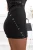 Schwarze Jeans-Rock-Shorts kurzer Denim-Minirock mit versteckten Shorts