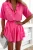 Rosa Sommer-Set – lockeres Oversize-Hemd mit Kurzarm und Skort mit Volants