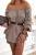 Musselin-Carmen-Playsuit im Skort-Look mit langen Ärmeln in Fango