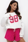 Set aus Oversize-Sweatshirt + Shorts mit Polka Dots UNDER 98 - Rosa