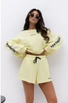 Set aus Oversize-Sweatshirt + Shorts MINIMALIST - gelb