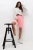 Set: Graues Oversize-Sweatshirt und gerippte Radlerhose w Neonrosa