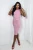 Rosafarbenes dekatiertes Midi-Kleid mit Trägern