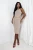 Beiges dekatiertes Midi-Kleid mit Trägern