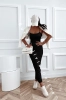 Schwarzes geripptes Kleid mit schmalen Trägern