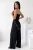 Schwarzer Musselin-Jumpsuit mit langem, weitem Bein