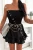 Kurzer schwarzer Korsagen-Sommer-Jumpsuit im Skort-Design