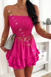 Kurzer Korsagen-Jumpsuit SUNNY – Fuchsia