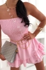Kurzer trägerloser Korsagen-Sommer-Jumpsuit im Skort-Design Rosa