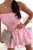 Kurzer trägerloser Korsagen-Sommer-Jumpsuit im Skort-Design Rosa