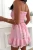 Kurzer trägerloser Korsagen-Sommer-Jumpsuit im Skort-Design Rosa