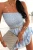 Kurzer Korsagen-Sommer-Jumpsuit im Skort-Design Blau